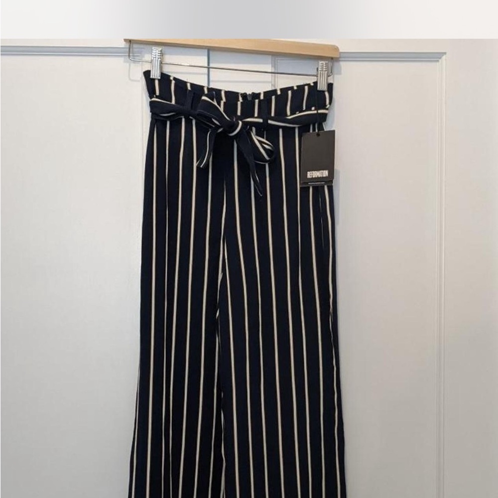 REFORMATION Belmont pant in Capone stripes